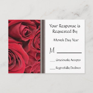 Red Rose Floral RSVP-kaart RSVP Kaartje