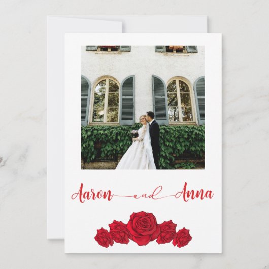 Red Rose Floral Wedding Invitation Template (Dos)