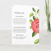 Red Rose Floral Wedding Programme (Dos)