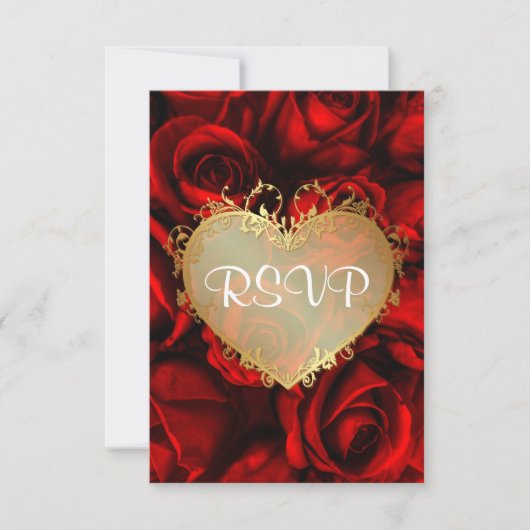 Red Rose Floral Wedding RSVP (Voorkant)