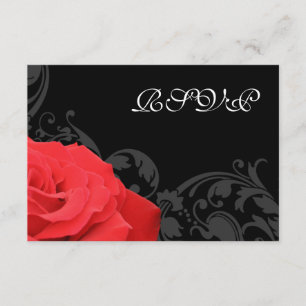 Red Rose Flourish Wedding RSVP-reactiekaart RSVP Kaartje