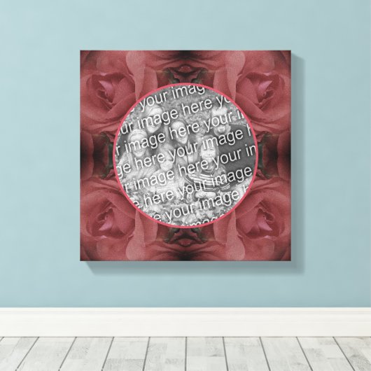 Red Rose Flower Creëer Uw eigen foto Canvas Afdruk (Insitu (Houten vloer))