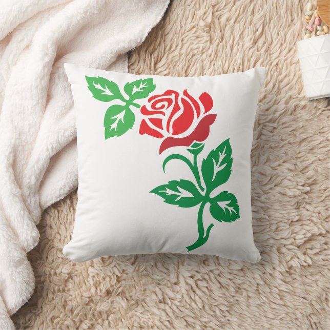 Red Rose Flower Design – Classic Floral Beauty Kussen (Deken)