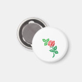Red Rose Flower Design – Classic Floral Beauty Magneet (Voorkant / Achterkant)