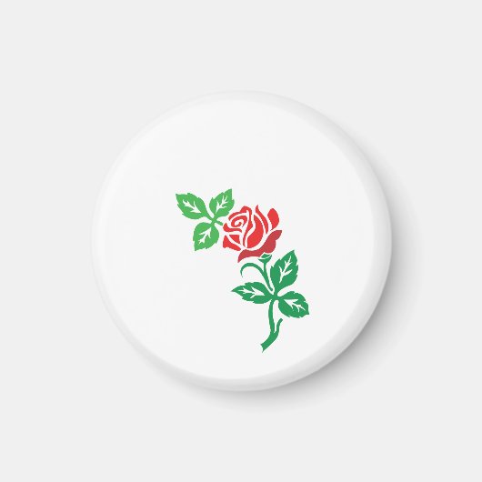 Red Rose Flower Design – Classic Floral Beauty Magneet (Voorkant)