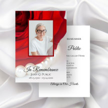 Red Rose Flower en Pearls Death Jubileum