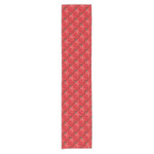 Red Rose Flowers Natuur Pattern Korte Tafelloper (Voorkant)