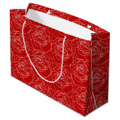 Red Rose Gift Bag (groot) Groot Cadeauzakje (Achterkant Gekanteld)