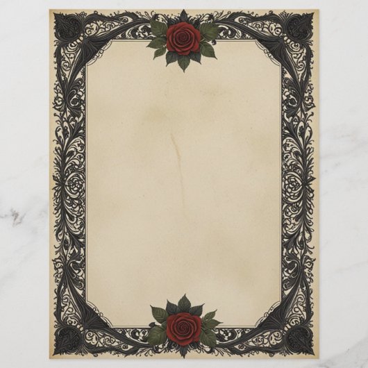 Red Rose Gothic Briefhoofd (Voorkant)