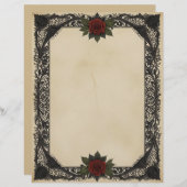 Red Rose Gothic Briefhoofd (Voorkant / Achterkant)
