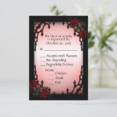 Red Rose Gothic RSVP met menukeuze (Staand voorkant)