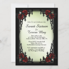 Red Rose Gothic Sweet Sixteen Iron Gate Kaart