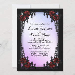 Red Rose Gothic Sweet Sixteen Iron Gate Kaart