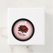 Red Rose Gothic Wedding Personal Bedankjes Labels (In situ)