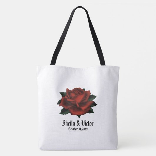 Red Rose Gothic Wedding Personal Canvas tas (Achterkant)