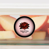 Red Rose Gothic Wedding Personal Labels (Aangebracht)