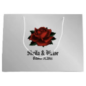 Red Rose Gothic Wedding Personal Large Gift Bag Groot Cadeauzakje (Voorkant)