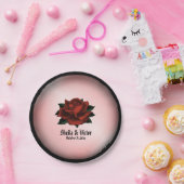 Red Rose Gothic Wedding Personal Papieren Bordje (Feest)