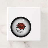 Red Rose Gothic Wedding Personalize Bedankjes Labels (In situ)
