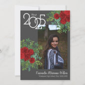 Red Rose Grey Faire-part d'obtention d'un diplôme (Devant)