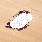 Red Rose Halloween vleermuizen bruiloft Acryl Uitnodigingen (Laagn)