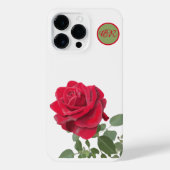 Red Rose - Handgeschilderd - monogram iPhone Hoesje (Achterkant)