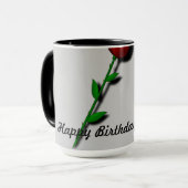 Red Rose "Happy Birthday" Mok (Voorkant links)