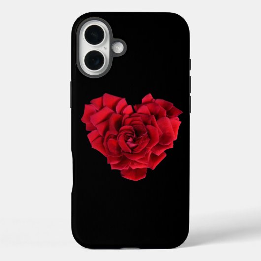 Red Rose Heart Black Case-Mate iPhone Case (Achterkant)