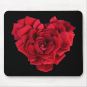 Red Rose Heart Black Muismat (Voorkant)