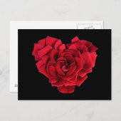 Red Rose Heart Briefkaart (Voorkant / Achterkant)