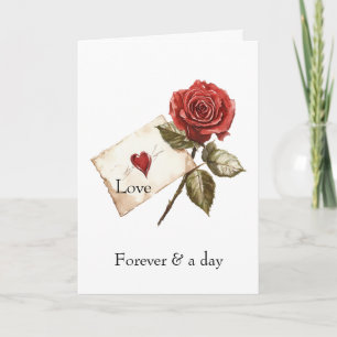 Red Rose Heart Love Kaart