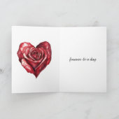 Red Rose Heart Love Kaart (Binnen)