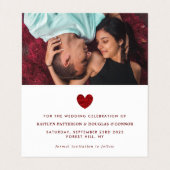 Red Rose Heart, Photo Enregistrer La Carte Date (Intérieur déplié)