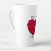 Red Rose Heart Romantic Floral Custom Text Latte Mok (Linkerhoek)