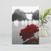 Red Rose herinnert zich herdenkingsdag Kaart (Staand voorkant)