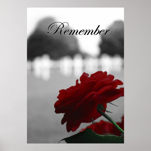 Red Rose herinnert zich herdenkingsdag Poster (Voorkant)