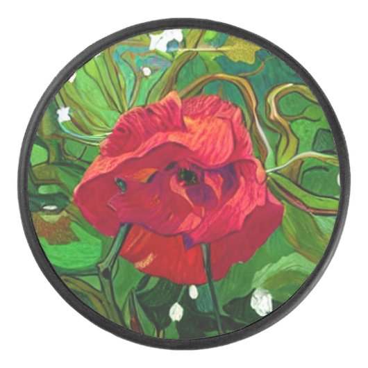 RED ROSE HOCKEY PUCK (Voorkant)
