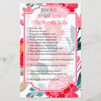Red Rose Hoe goed ken je het baby shower spel?