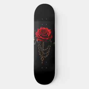 Red Rose in ketens Gothic Skateboard