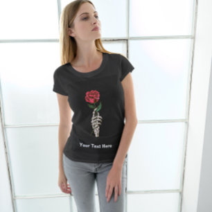 Red Rose in Skeleton Hand T-Shirt