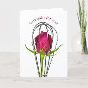 Red Rose in Wire Whisk Kaart