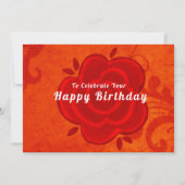Red Rose Joyeuse carte de voeux d'anniversaire pla (Dos)