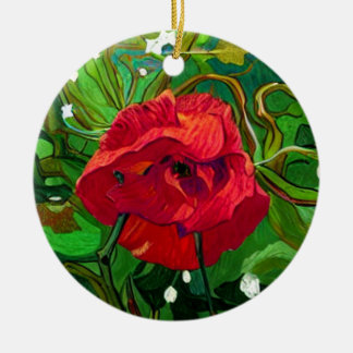 RED ROSE KERAMISCH ORNAMENT
