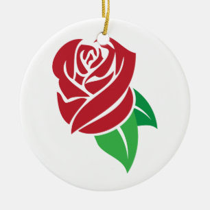 Red Rose Keramisch Ornament