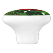 RED ROSE  KERAMISCHE KNOP (Zijkant)