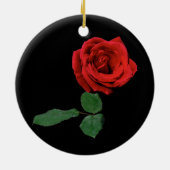 Red Rose kerstversiering Keramisch Ornament (Achterkant)