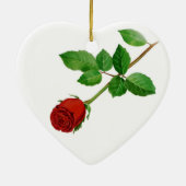 Red Rose kerstversiering Keramisch Ornament (Achterkant)