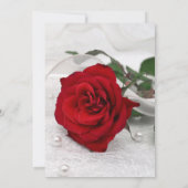 Red Rose & Lace Wedding Invitation Kaart (Achterkant)