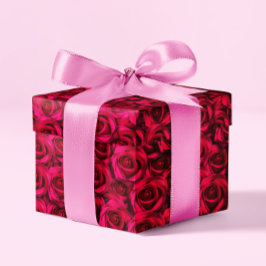Red Rose Liefde Romantisch Elegant Chique Bloemen Cadeaupapier