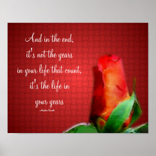 Red Rose Life Attitude Quote Inspirerend Poster